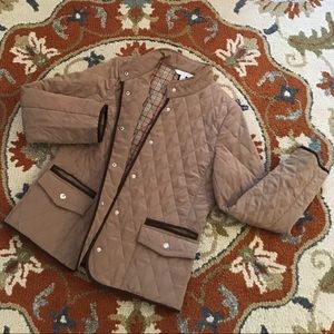 Relativity Quilted Brown Jacket with Dark Brown Trim